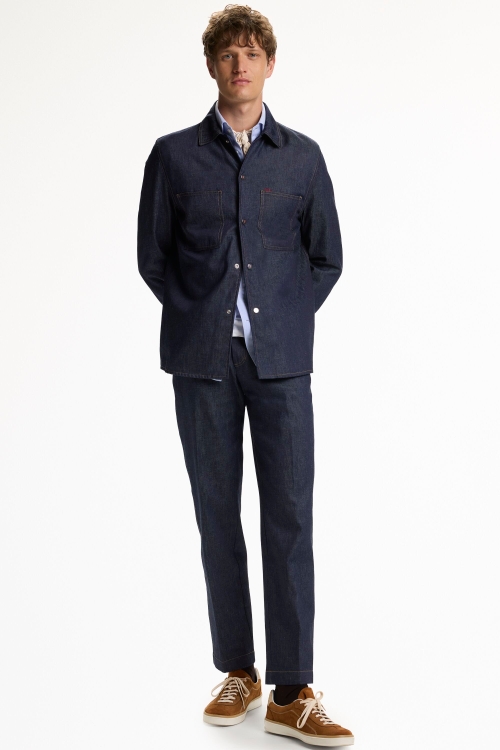 COTTON DENIM RELAXED FIT CHINOS