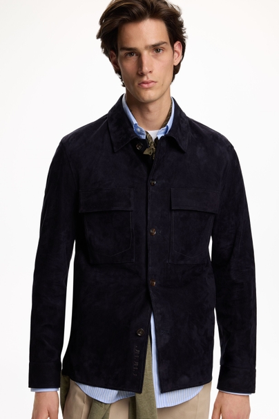 Blasón Suede Overshirt - NAVY
