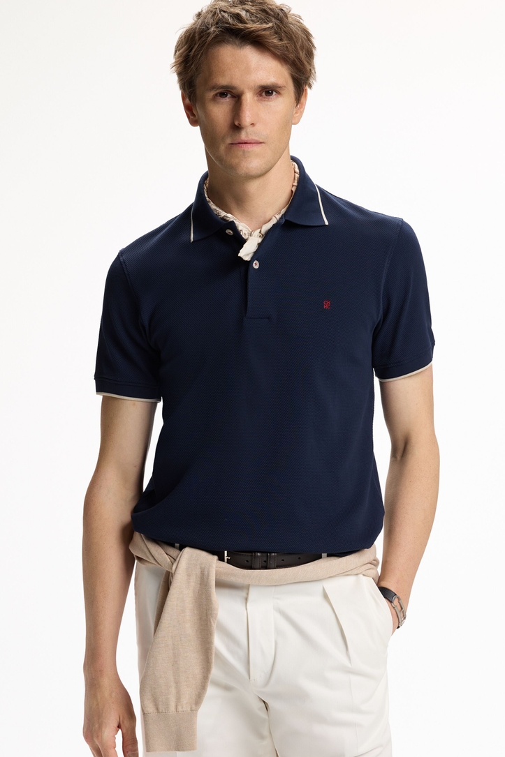 Textured polo shirt