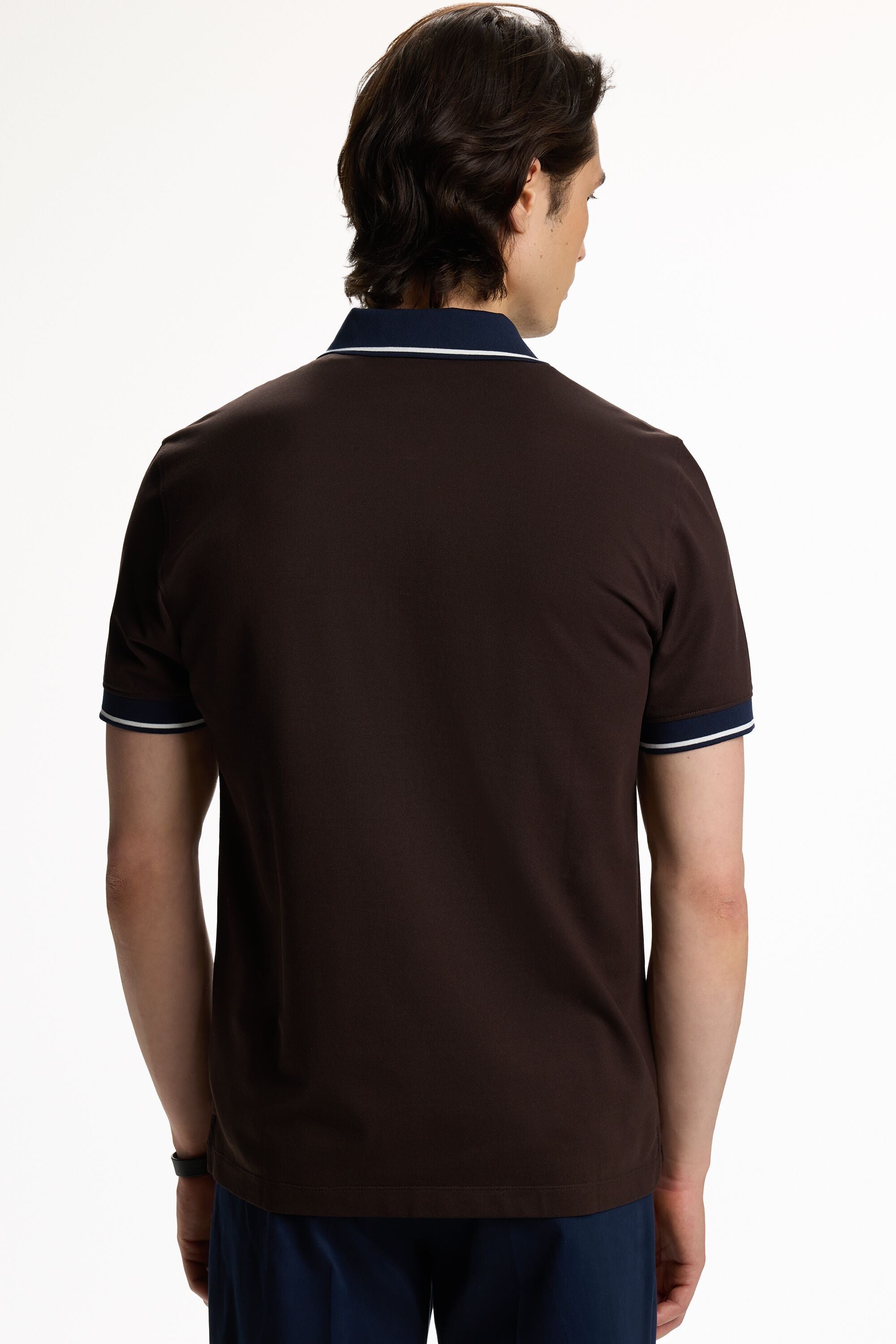 Piqué Half-Zip Polo Shirt brown - CH Carolina Herrera United States