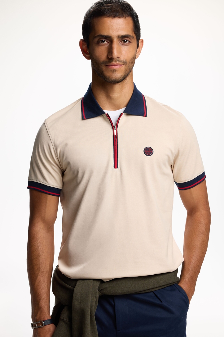 Piqué Half-Zip Polo Shirt