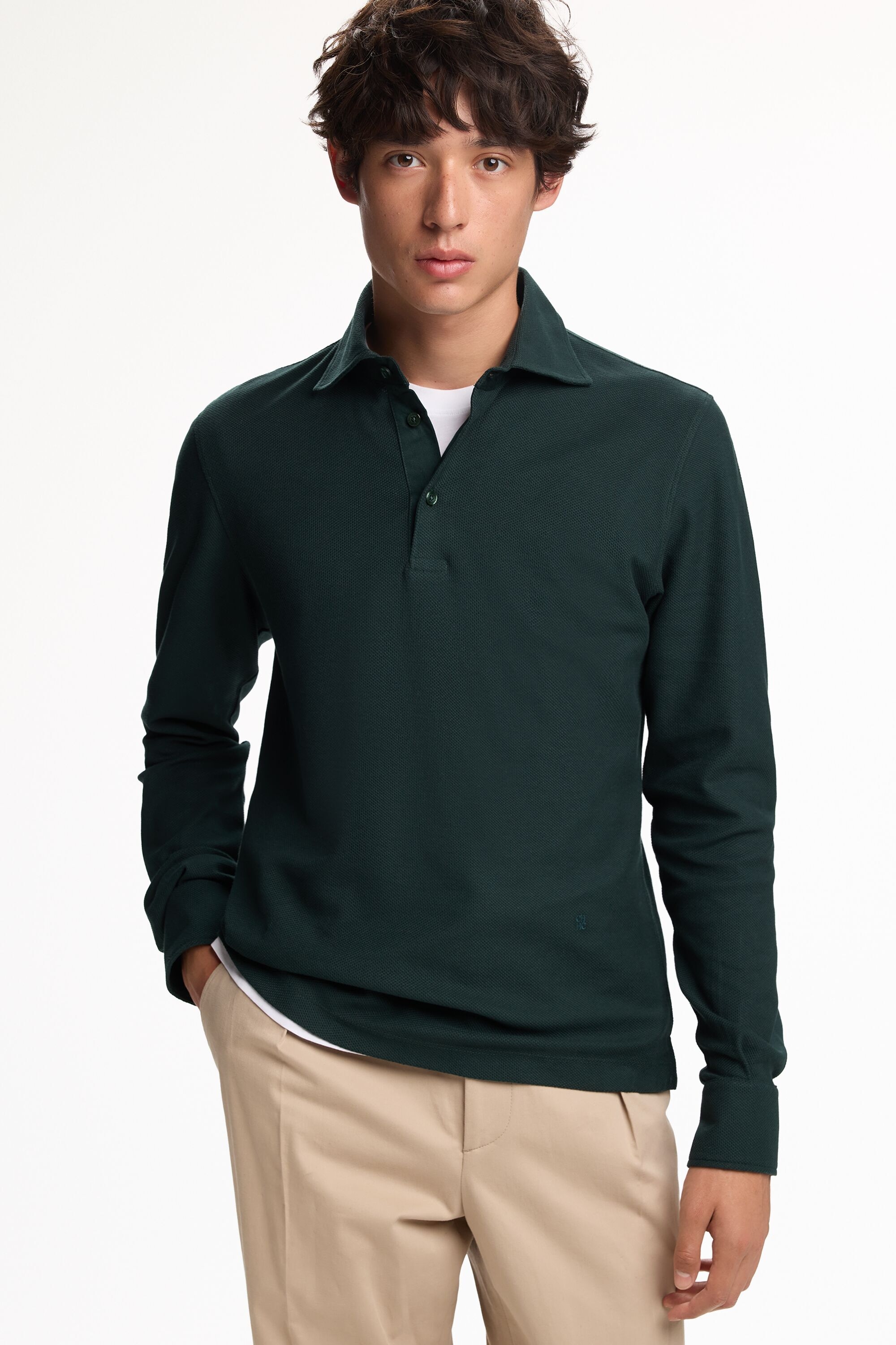 Piqué Half-Placket Shirt