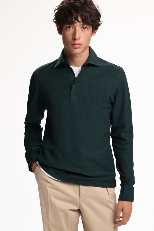 PIQUÉ HALF-PLACKET SHIRT