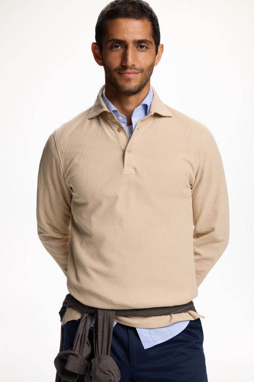 PIQUÉ HALF-PLACKET SHIRT
