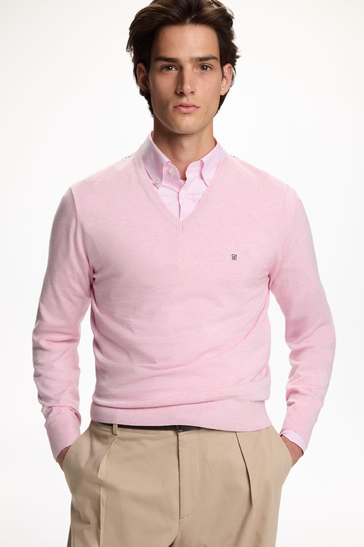 Jersey de Algodón Gaseado Cuello Pico