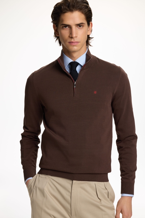 JERSEY DE ALGODÓN GASEADO CON CREMALLERA