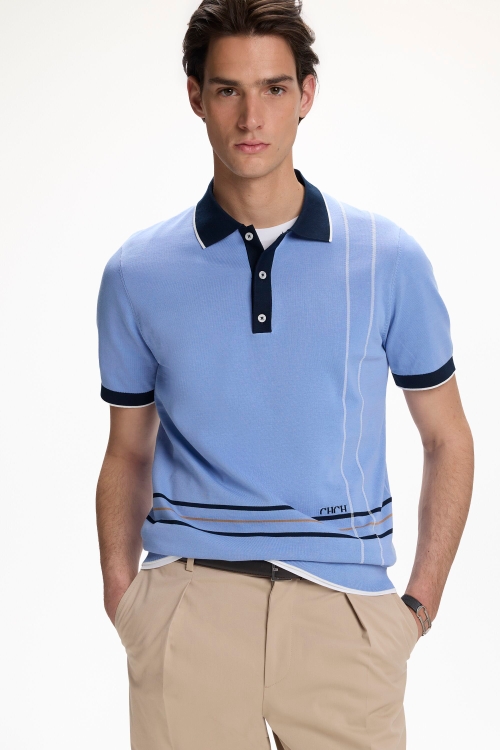 KNIT POLO SHIRT WITH JACQUARD CHECK
