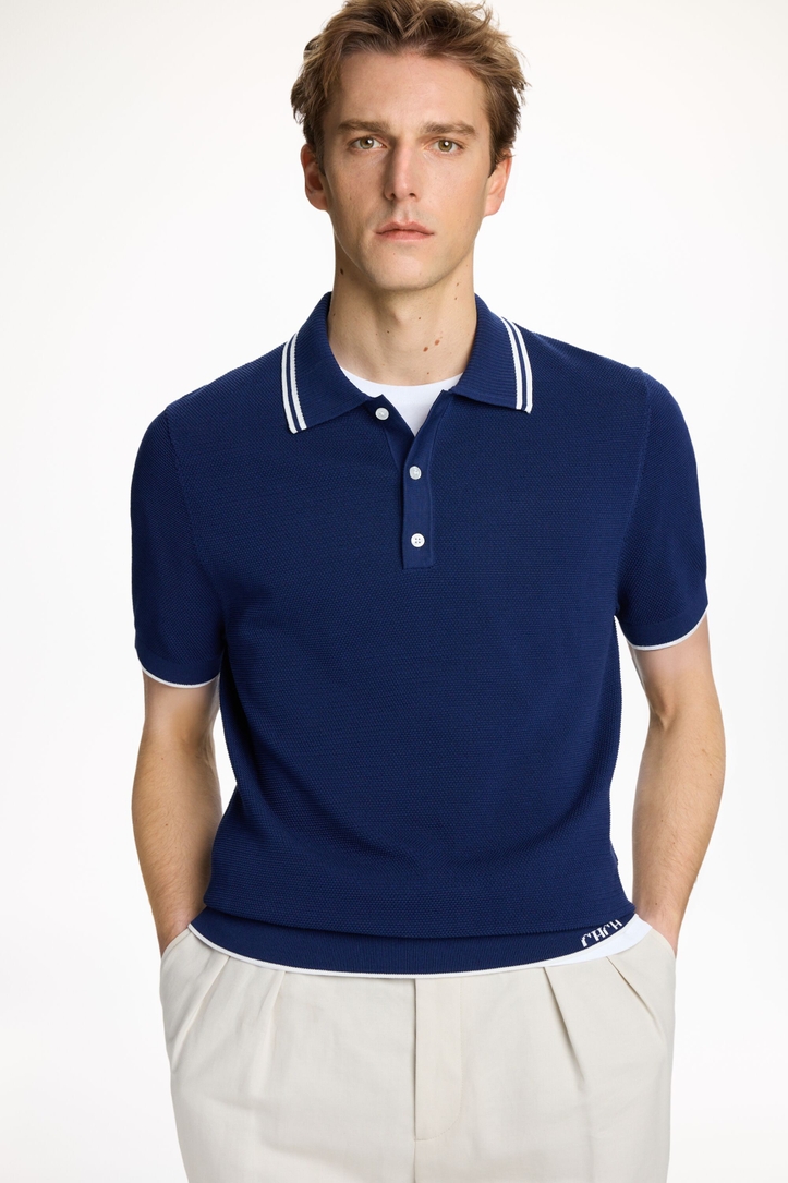 Textured Knit Polo Shirt