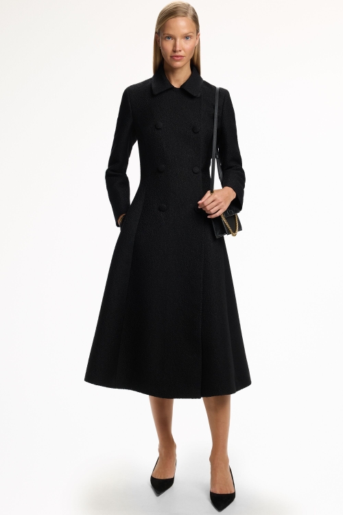 BROCADE FITTED MIDI COATDRESS