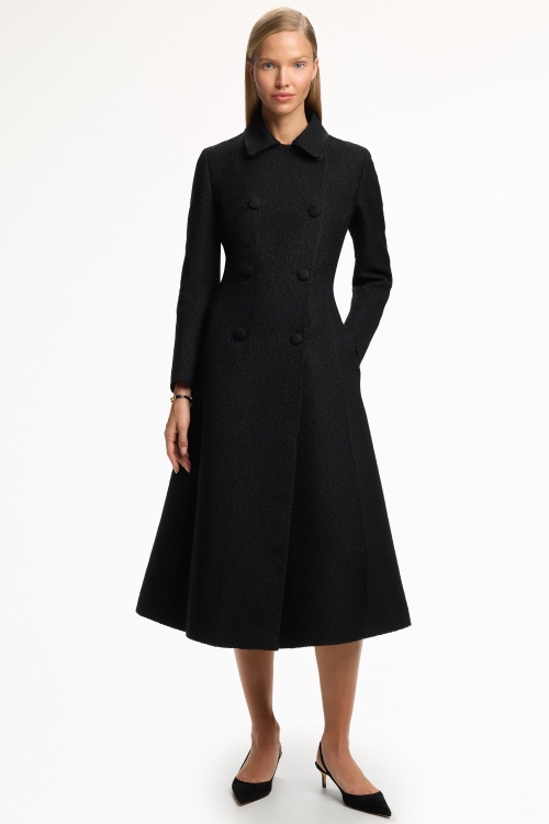 BROCADE FITTED MIDI COATDRESS
