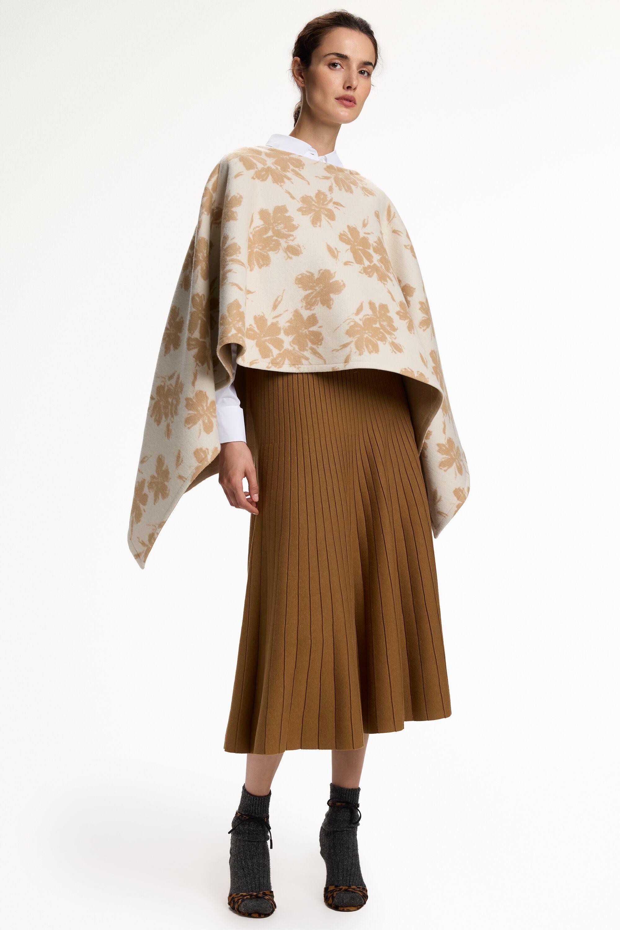 Double-Faced Wool Asymmetric Cape