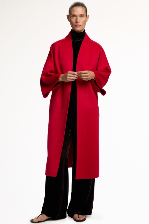 DOUBLE-FACED WOOL STRAIGHT-FIT COAT