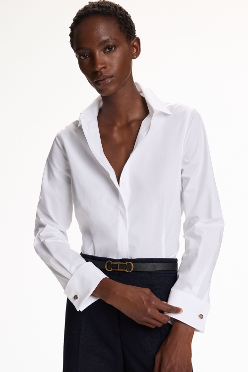 POPLIN FITTED SHIRT WITH CUFFLINKS