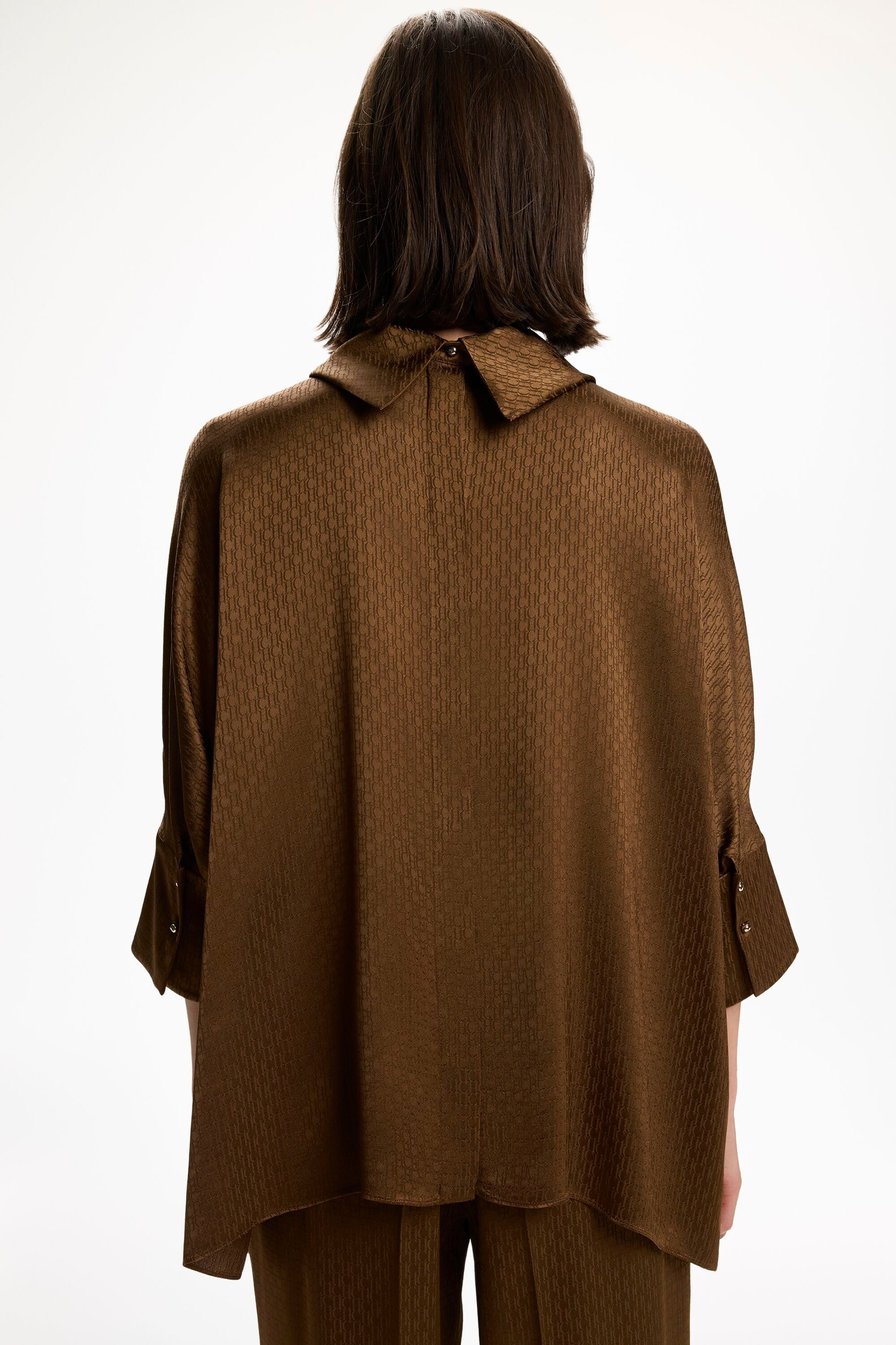 CH Jacquard Oversize Top chocolate - CH Carolina Herrera Poland