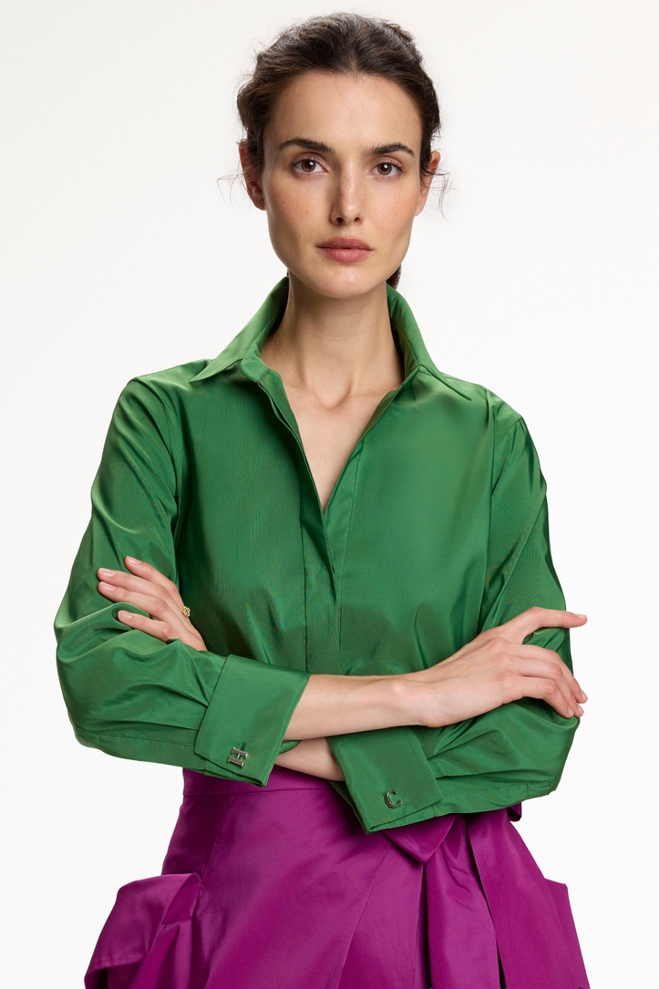 Taffeta Fitted Shirt with Cufflinks
