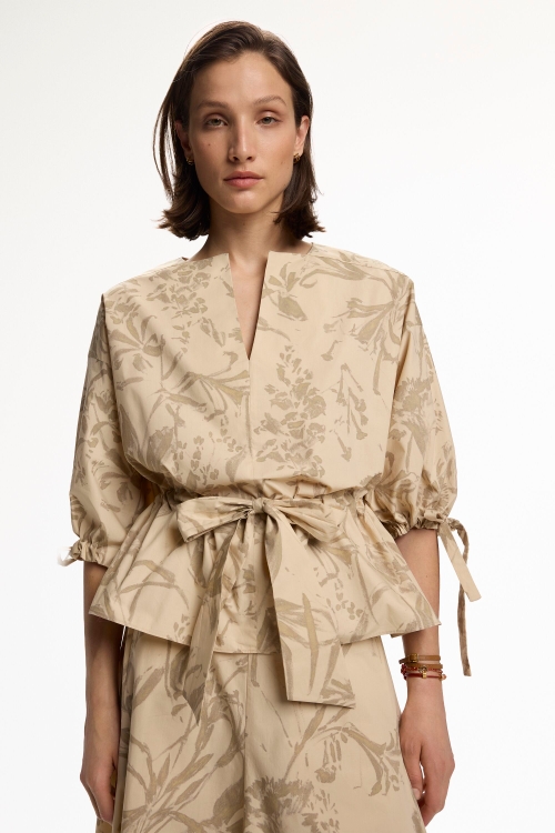 PRINT POPLIN OVERSIZE BLOUSE