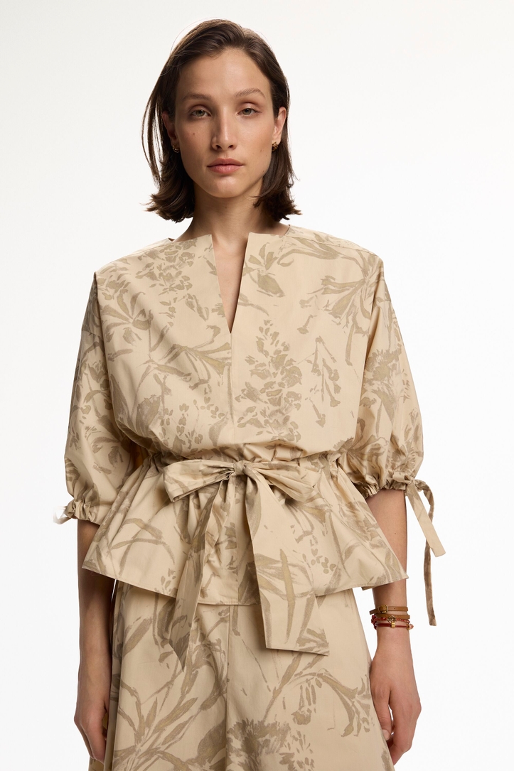 Print Poplin Oversize Blouse