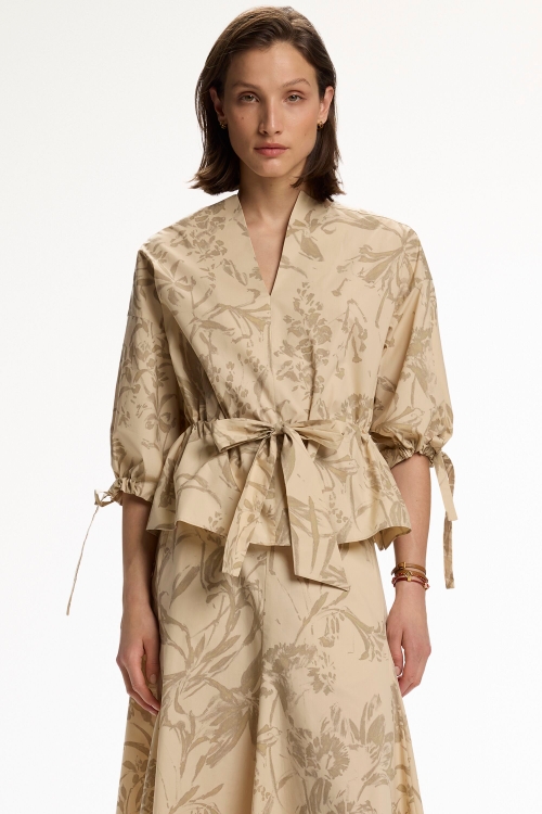 PRINT POPLIN OVERSIZE BLOUSE