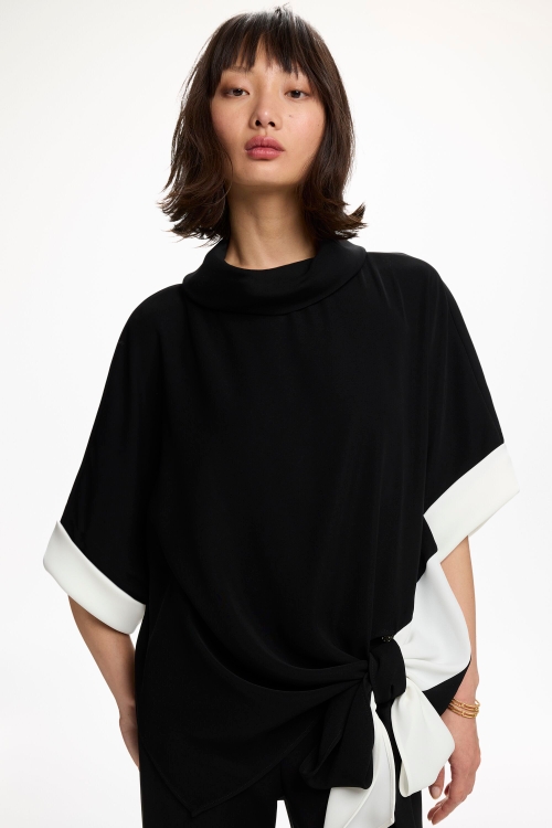 CREPÉ OVERSIZE TOP WITH BOW