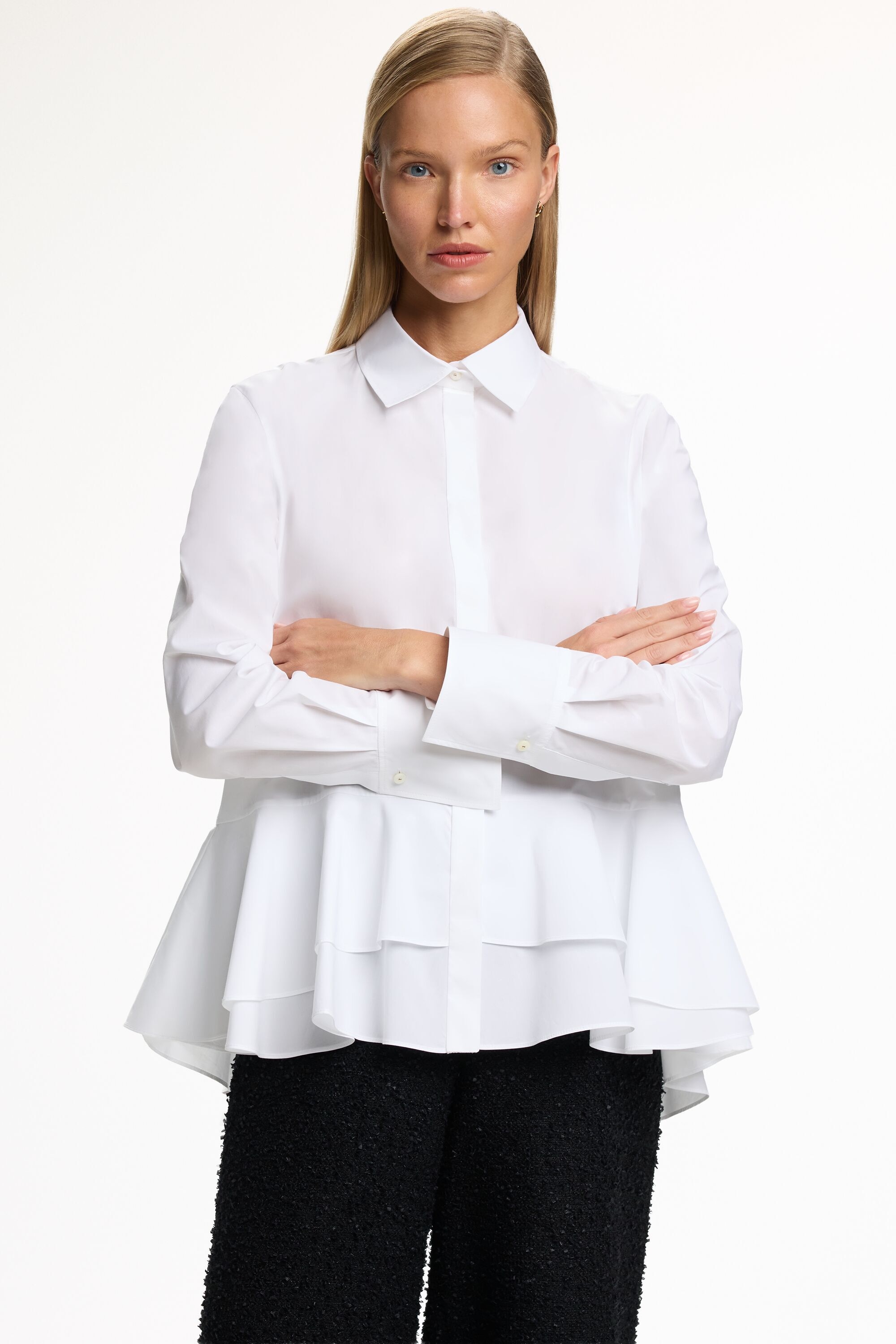 Poplin Peplum White Shirt