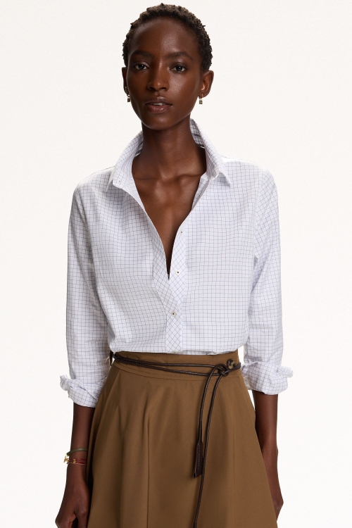 PRINT POPLIN FITTED SHIRT