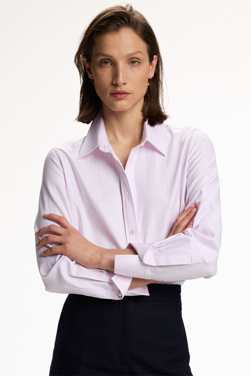 STRIPED TWILL FITTED SHIRT