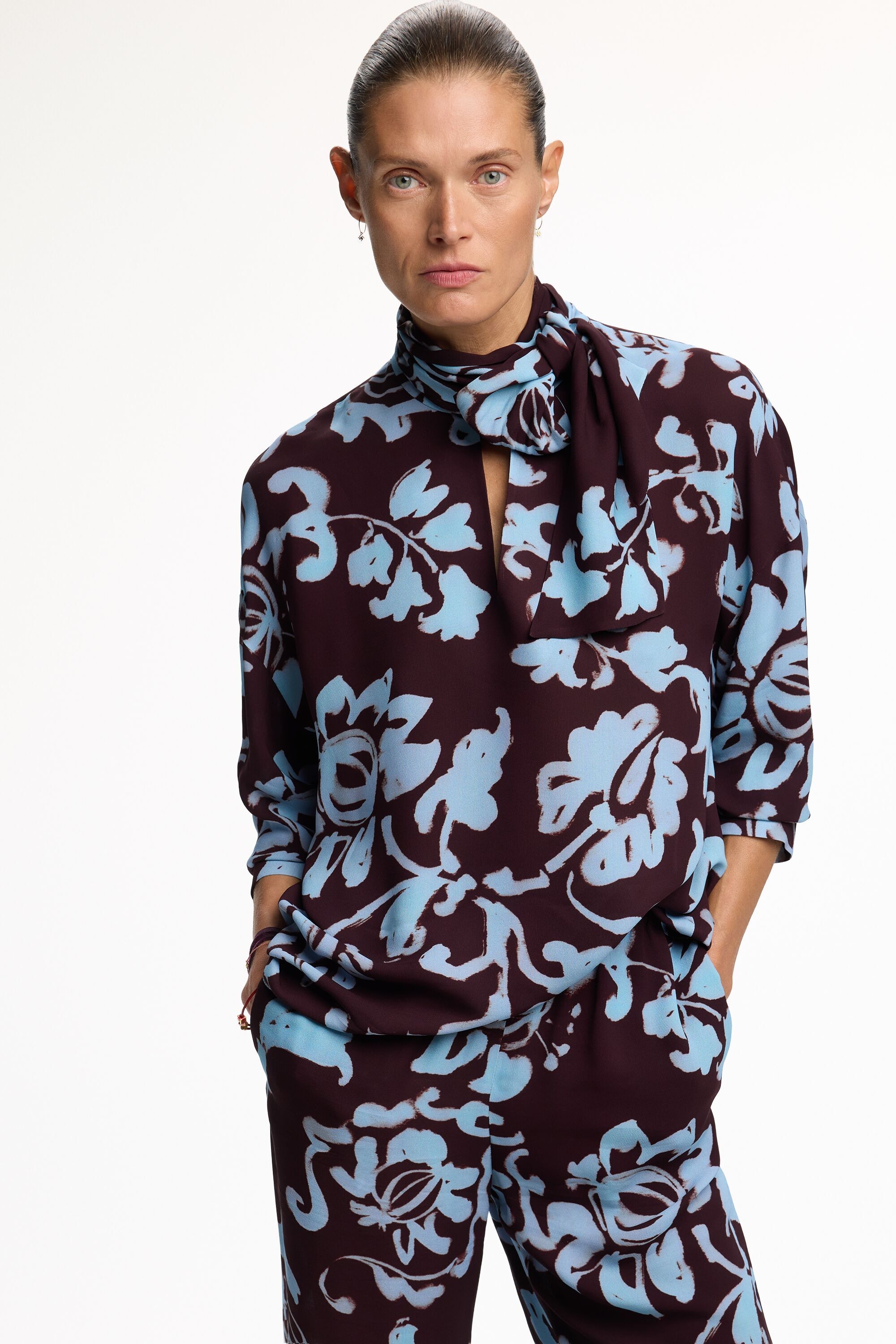 Print Crepé Oversize Top