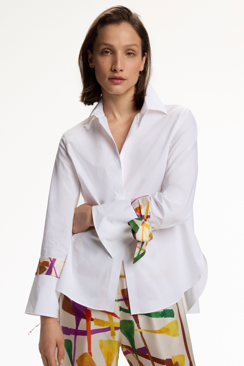 POPLIN A-LINE SHIRT WITH FUSTA INSIGNIA BOWS