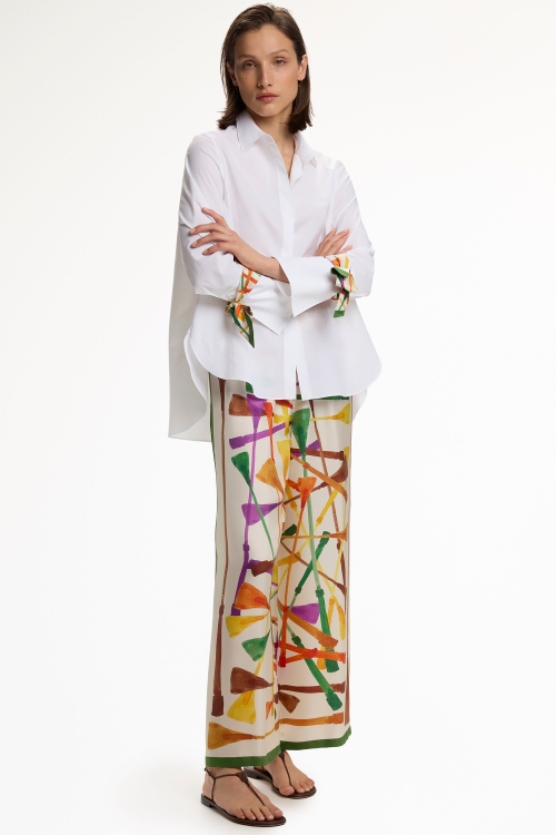 POPLIN A-LINE SHIRT WITH FUSTA INSIGNIA BOWS