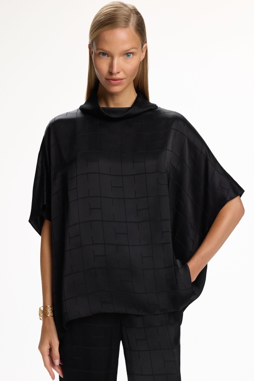CH2020 SATIN JACQUARD OVERSIZE TOP