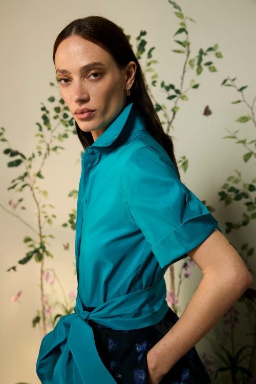 TAFFETA FITTED SHIRT