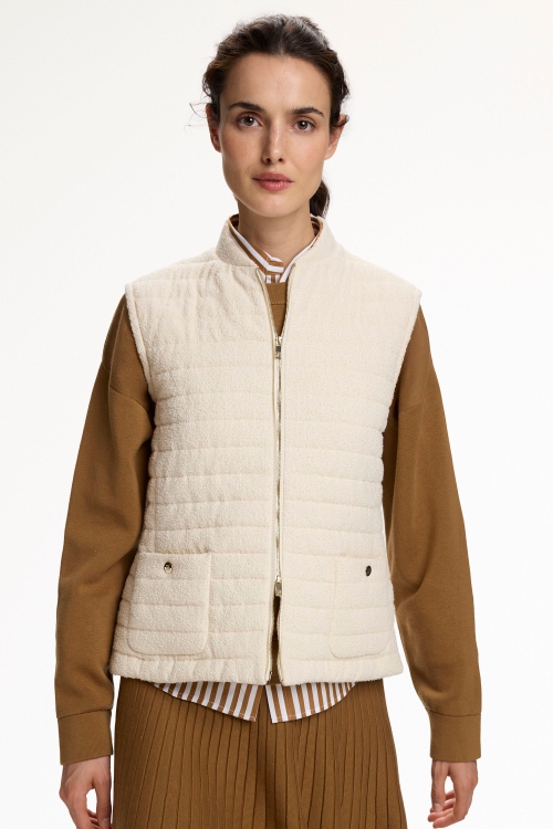 COTTON TWEED QUILTED STRAIGHT-FIT VEST