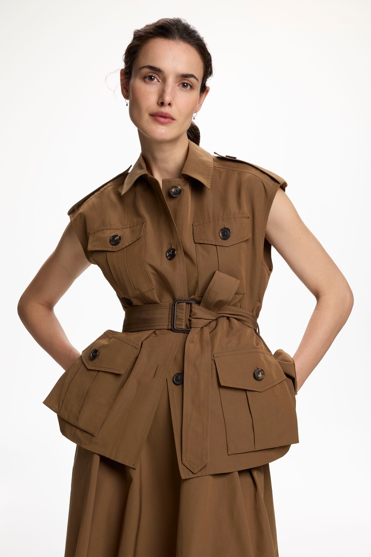 Ottoman Straight-Fit Vest with Belt