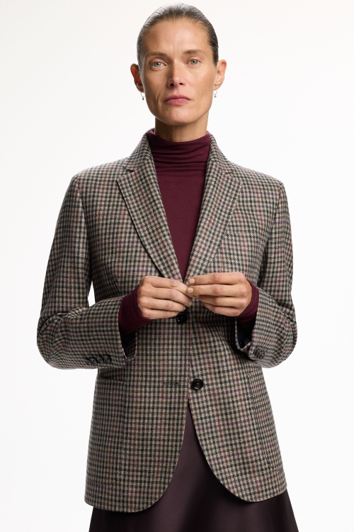 HARRIS CHECK WOOL TAILORED JACKET
