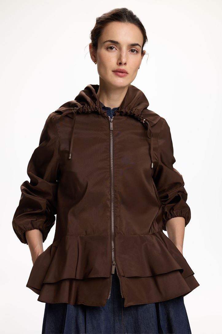 Taffeta Peplum Jacket with Flounces