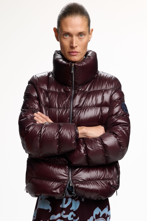 DOWN-QUILTED NYLON STRAIGHT-FIT COAT