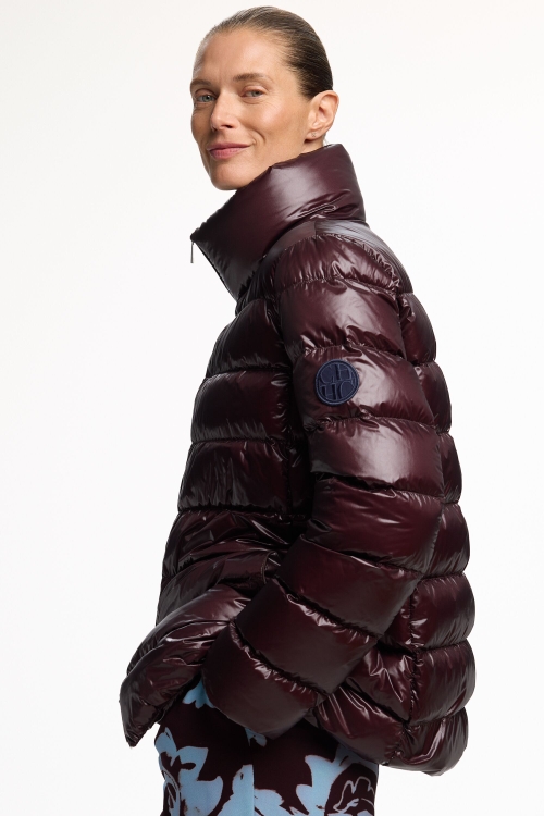 CHAQUETÓN RECTO NYLON ACOLCHADO PLUMAS