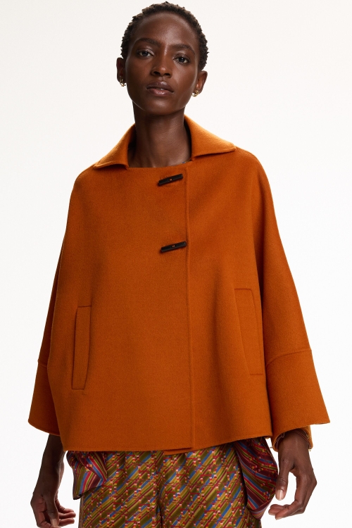DOUBLE-FACED WOOL A-LINE COAT
