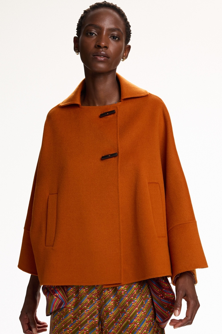 Double-Faced Wool A-Line Coat