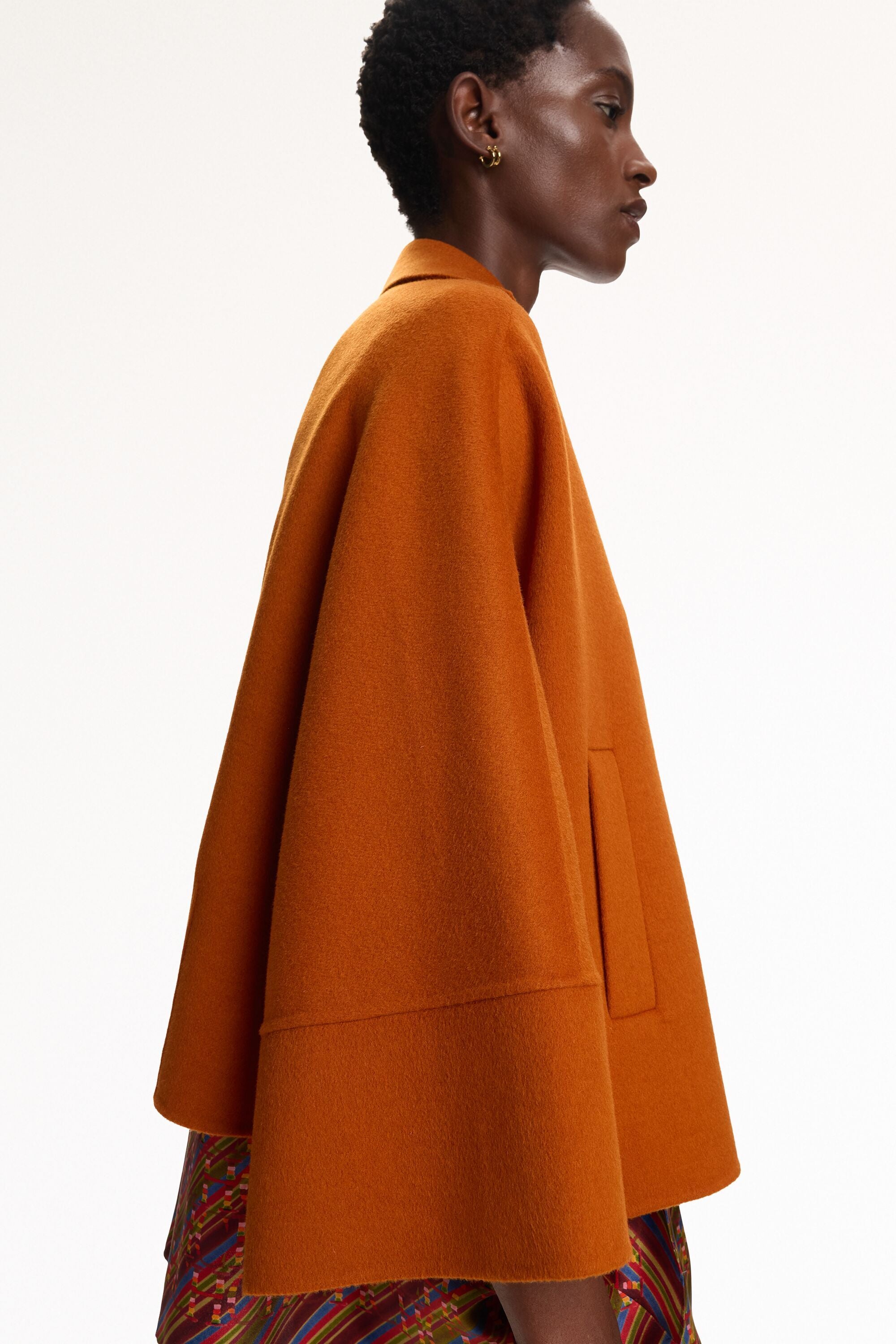 Double-Faced Wool A-Line Coat orange - CH Carolina Herrera Belgium