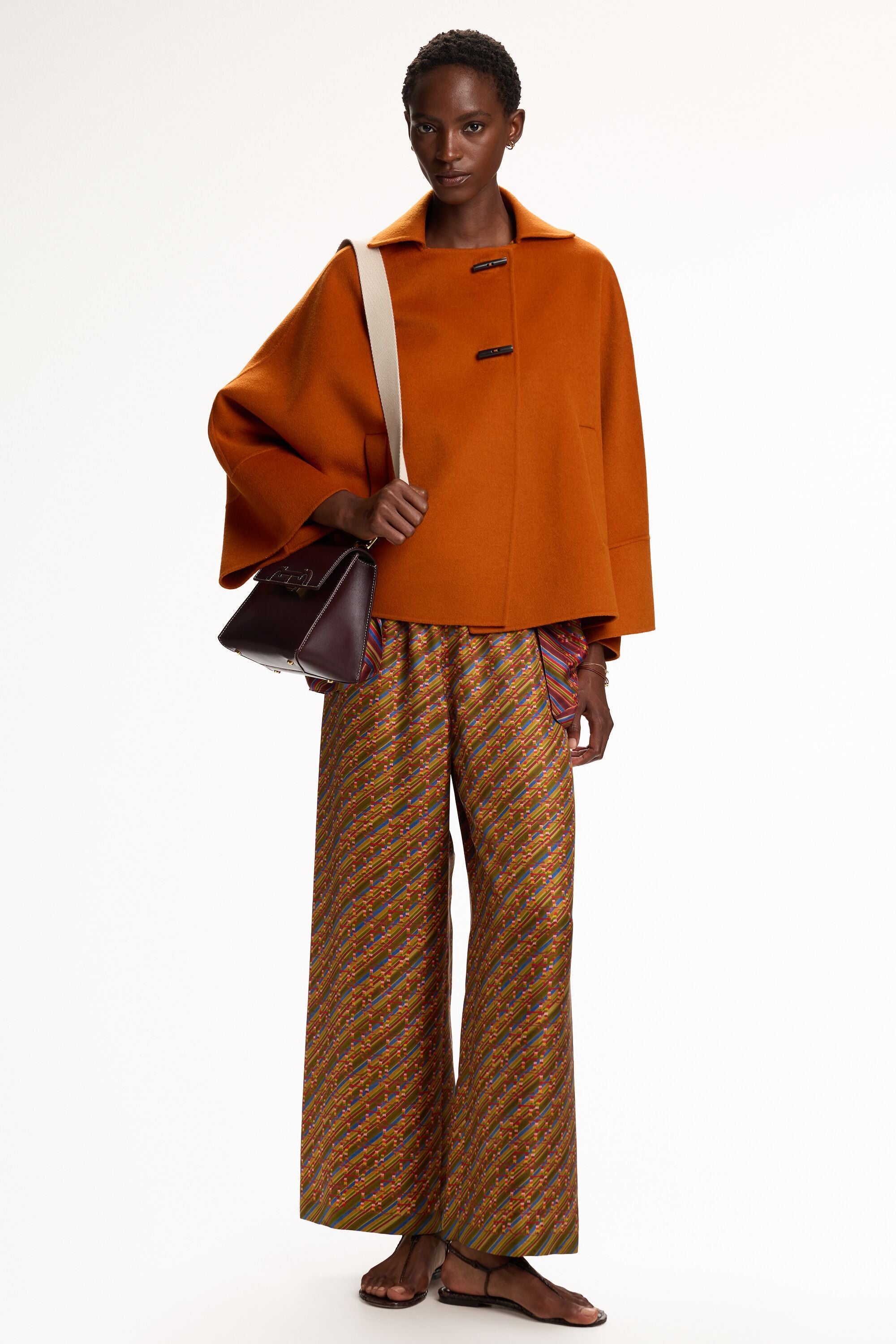 Double-Faced Wool A-Line Coat orange - CH Carolina Herrera Belgium
