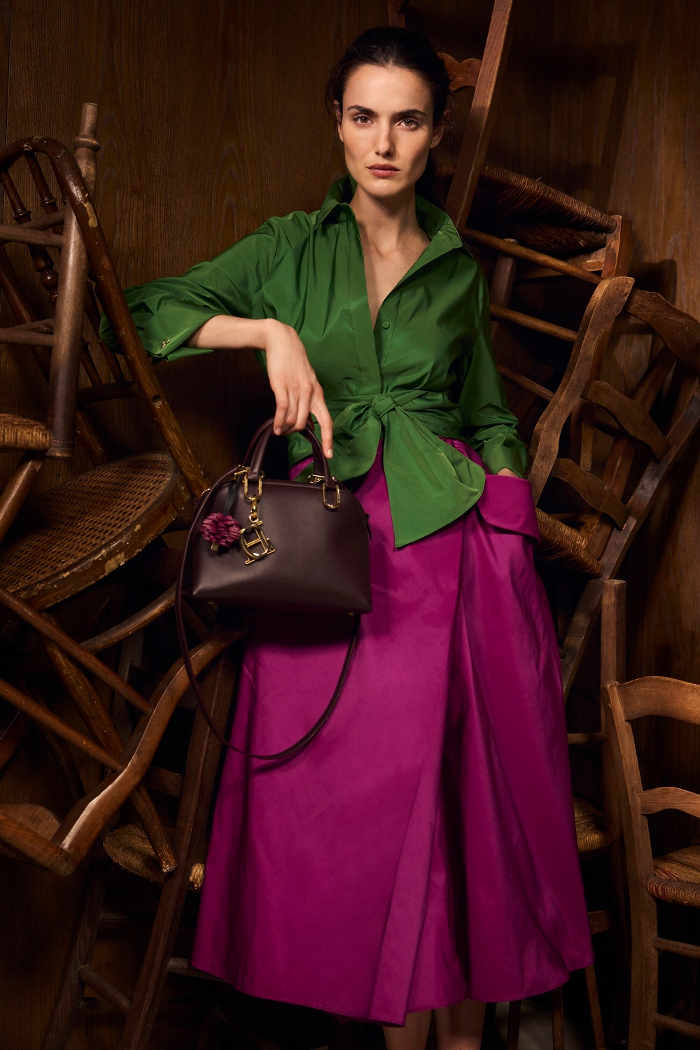 TAFFETA WRAP SKIRT