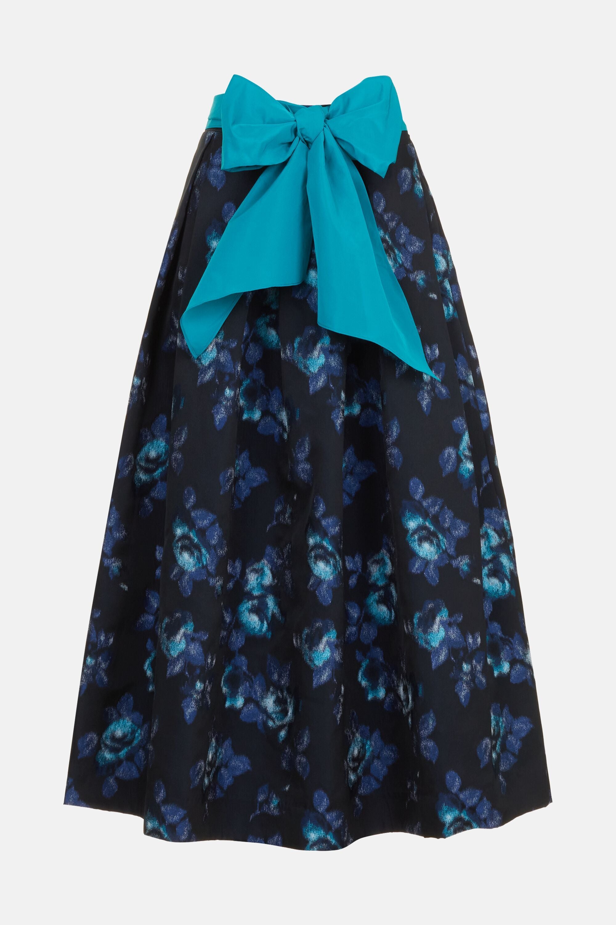 Floral Jacquard skirt ネイビー　サイズ2 Floral Jacquard Midi Skirt with Sash 0 - CH Carolina Herrera