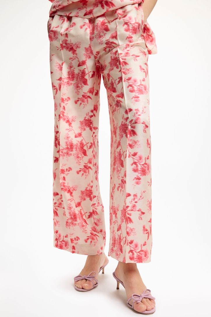 Print Silk Twill Pyjama-Style Pants
