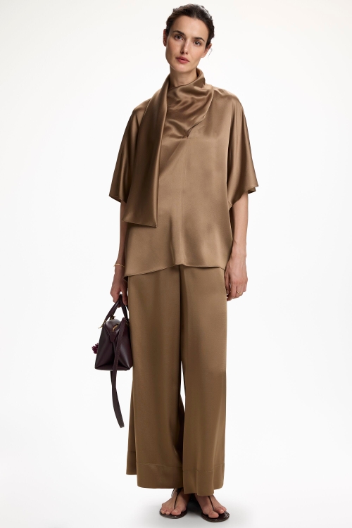 SATIN CREPÉ PALAZZO PANTS