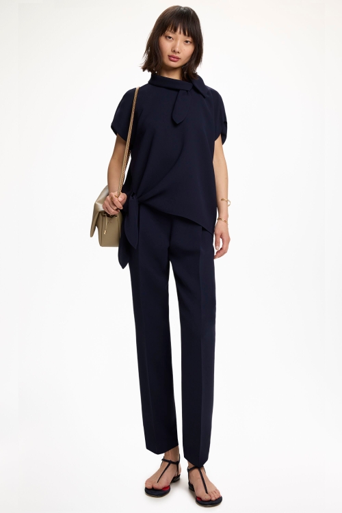 CREPÉ STRAIGHT-LEG PANTS