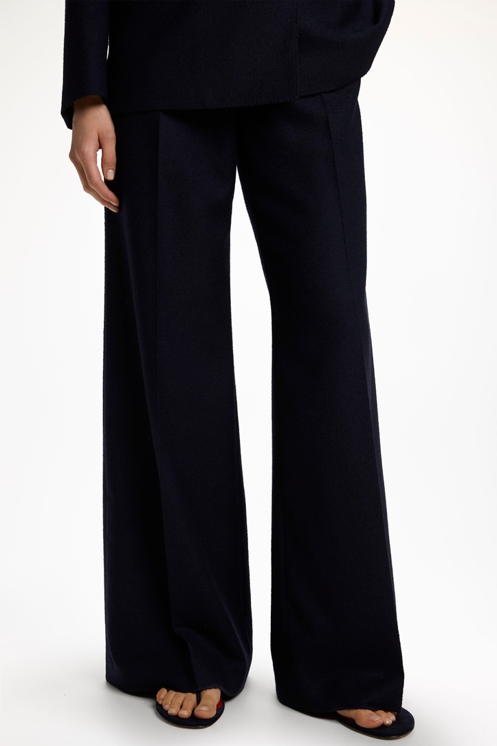 Wool Twill Straight-Leg Pants