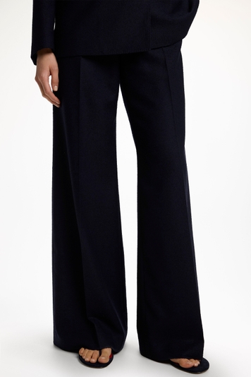 Wool Twill Straight-Leg Pants