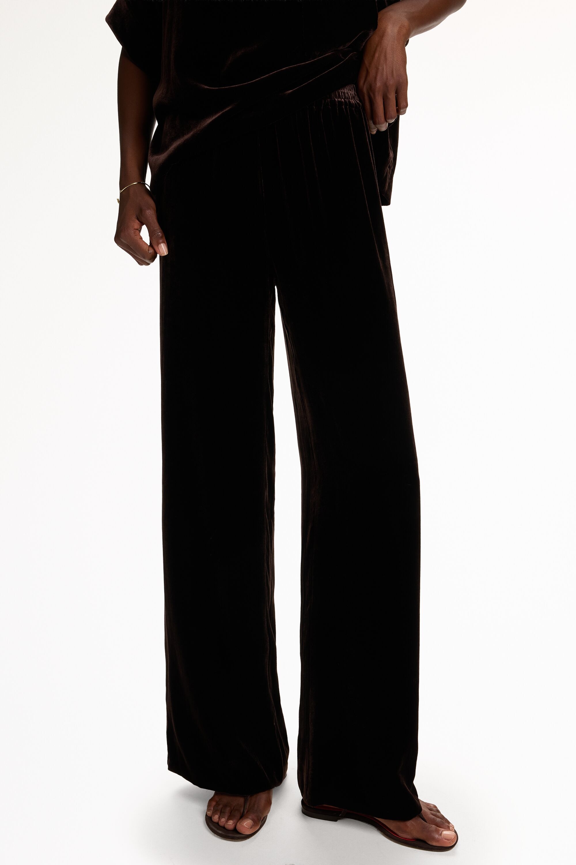 Velvet Straight-Leg Pants