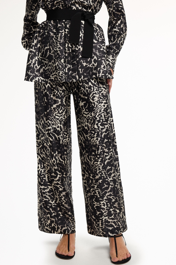 Print Silk Twill Pyjama-Style Pants